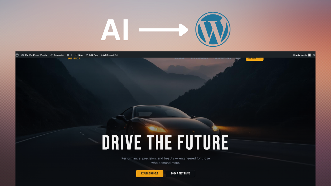 AI website hosting on WordPress