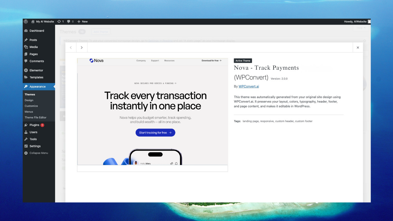 WordPress Theme Install