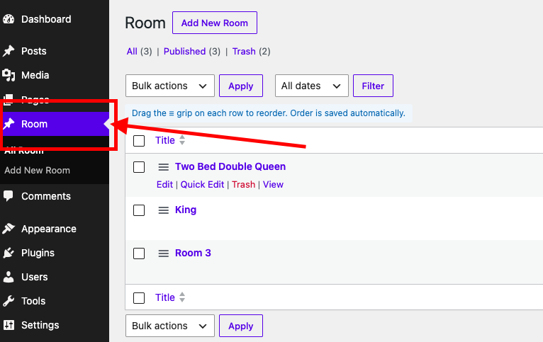 WPConvert CPT Plugin: room cards powered by WordPress posts