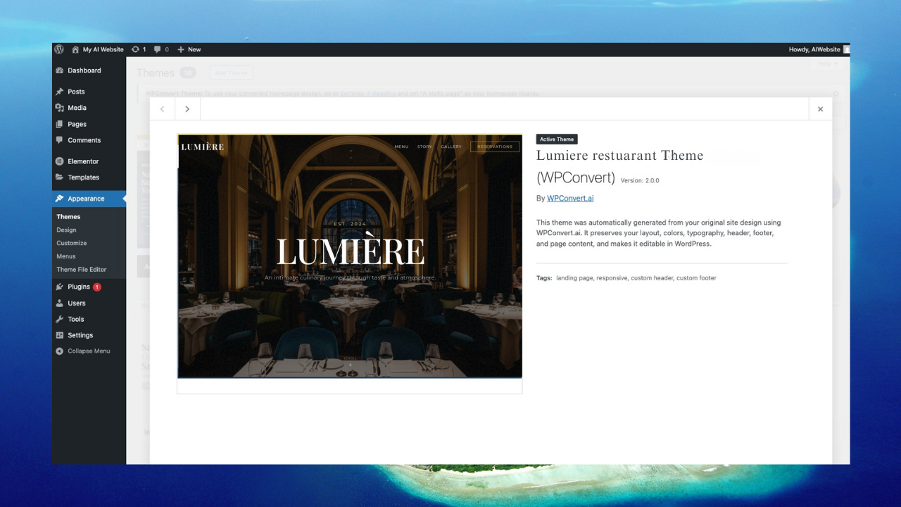 WordPress Theme Install