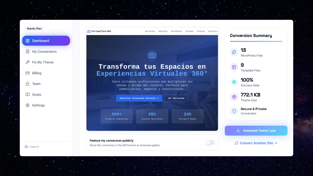 WPConvert.ai Conversion Process