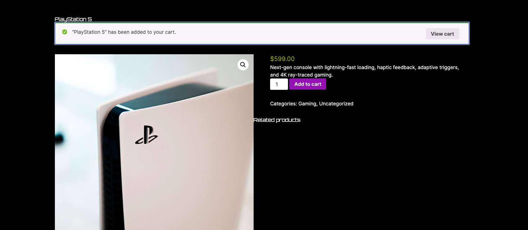 Converted shop page rendering live WooCommerce product prices and add-to-cart