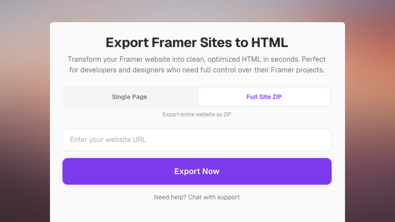 Framer Export