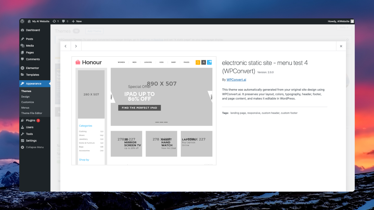 WordPress Theme Installer