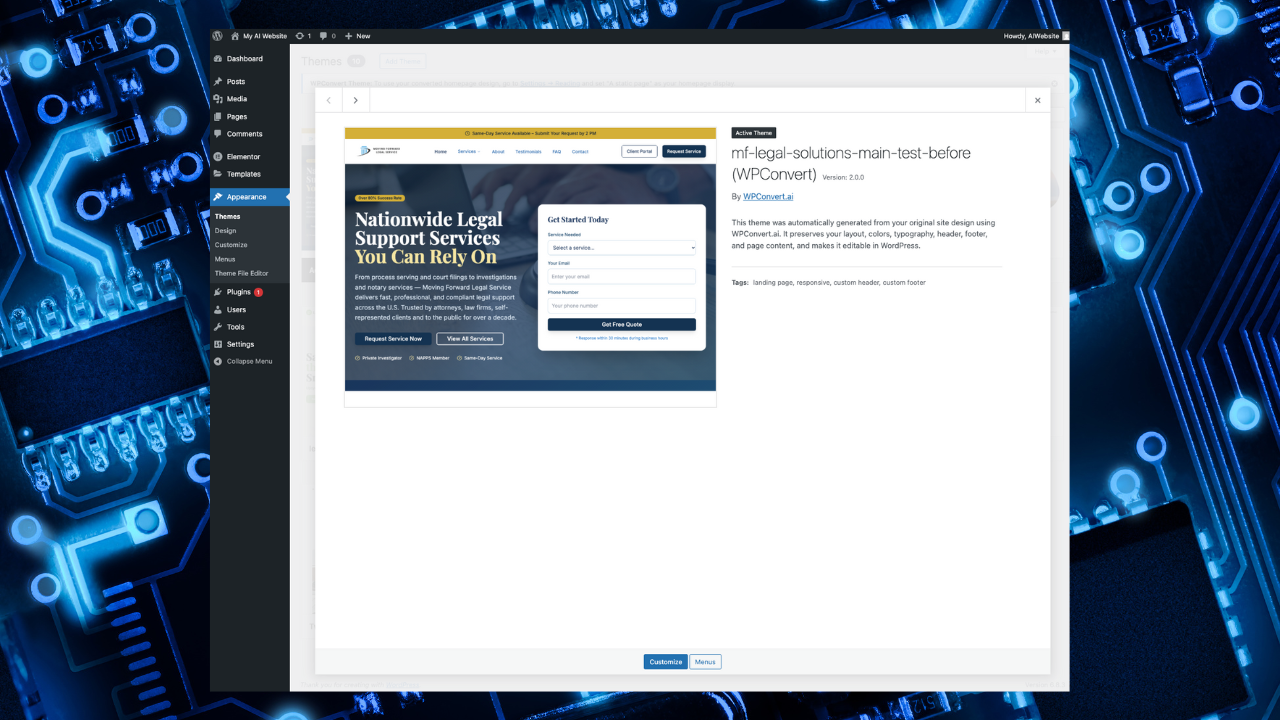 WordPress Theme Installer